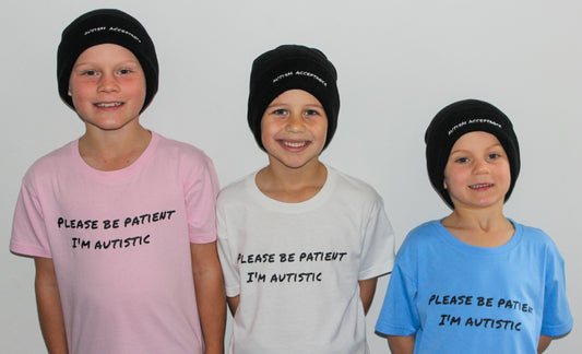 'Please be patient, I'm Autistic' Kids T-Shirt